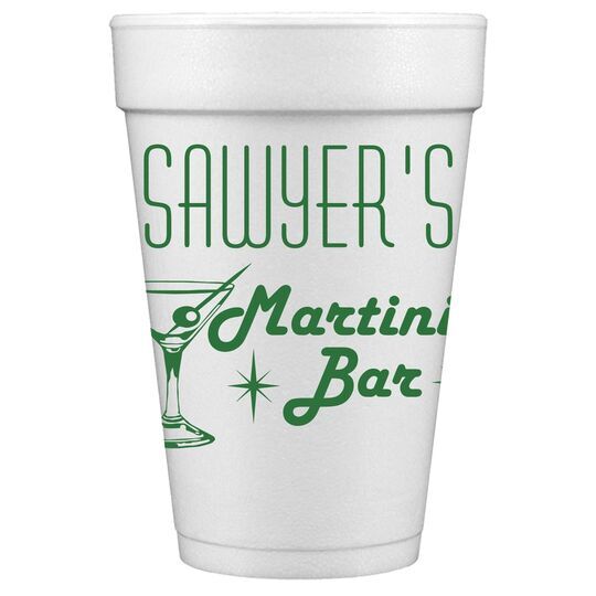 Retro Martini Bar Styrofoam Cups